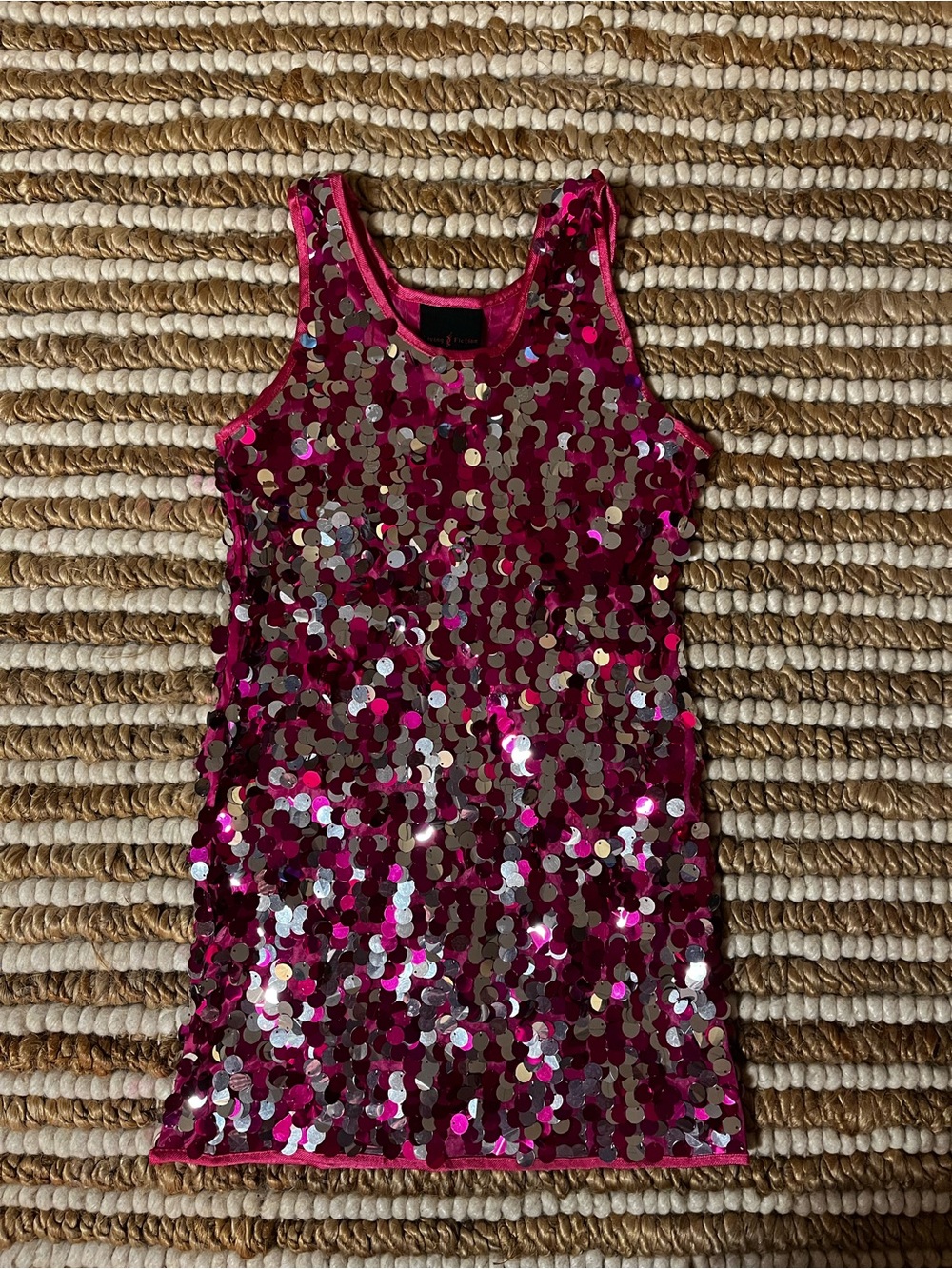Living Fiction Sequin Tank dress I n Hot Pink